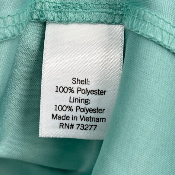 Lauren Conrad Peasant Blouse Size L Green Jacquard Print Lined Balloon Sleeve - Picture 10 of 11